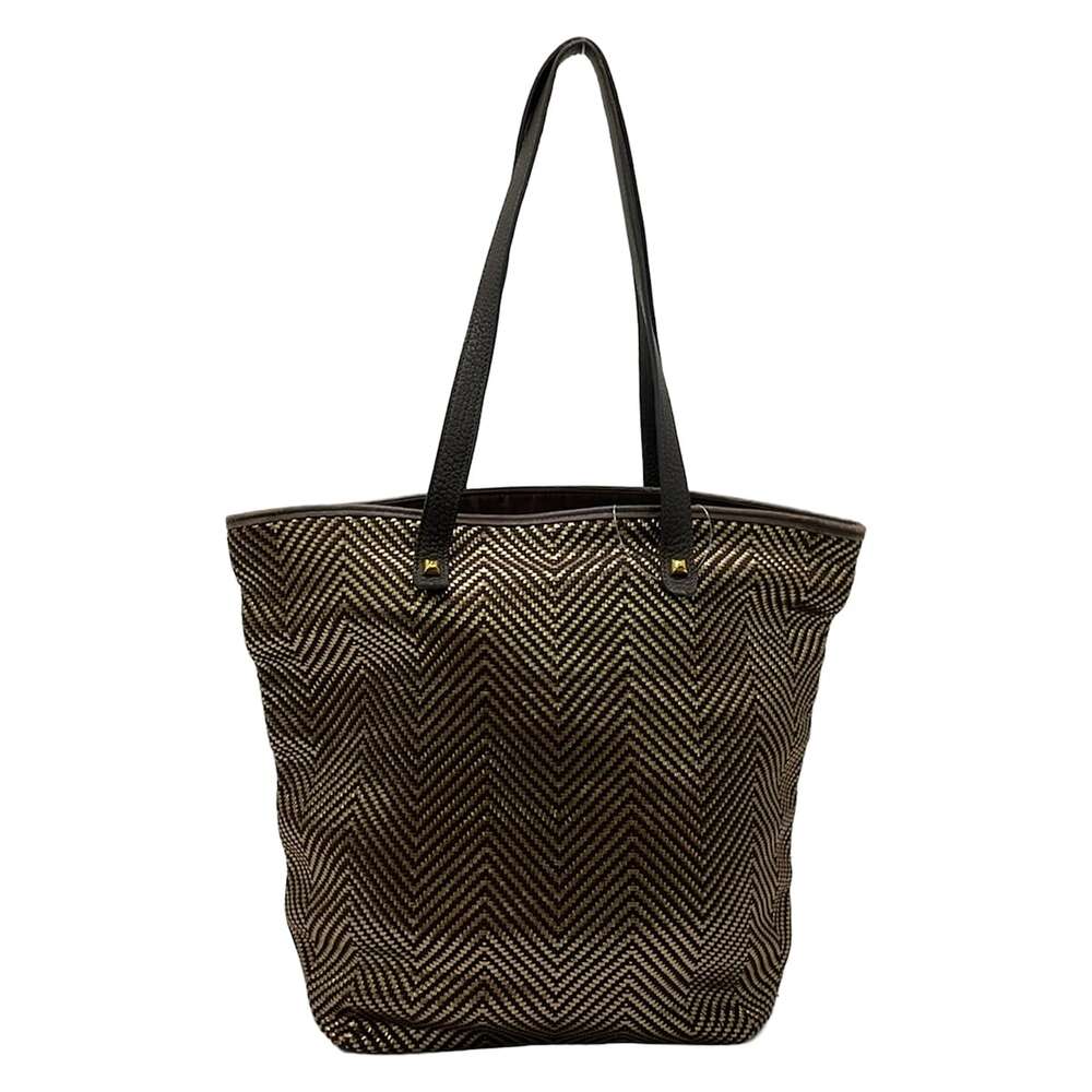 Hermès Chennai MM Vertical Tote Bag Dark Brown Gold Leather Polyester